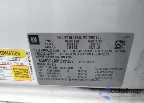 2017 Buick Enclave Premium из США, поврежденный, VIN 5GAKVCKDXHJ121279